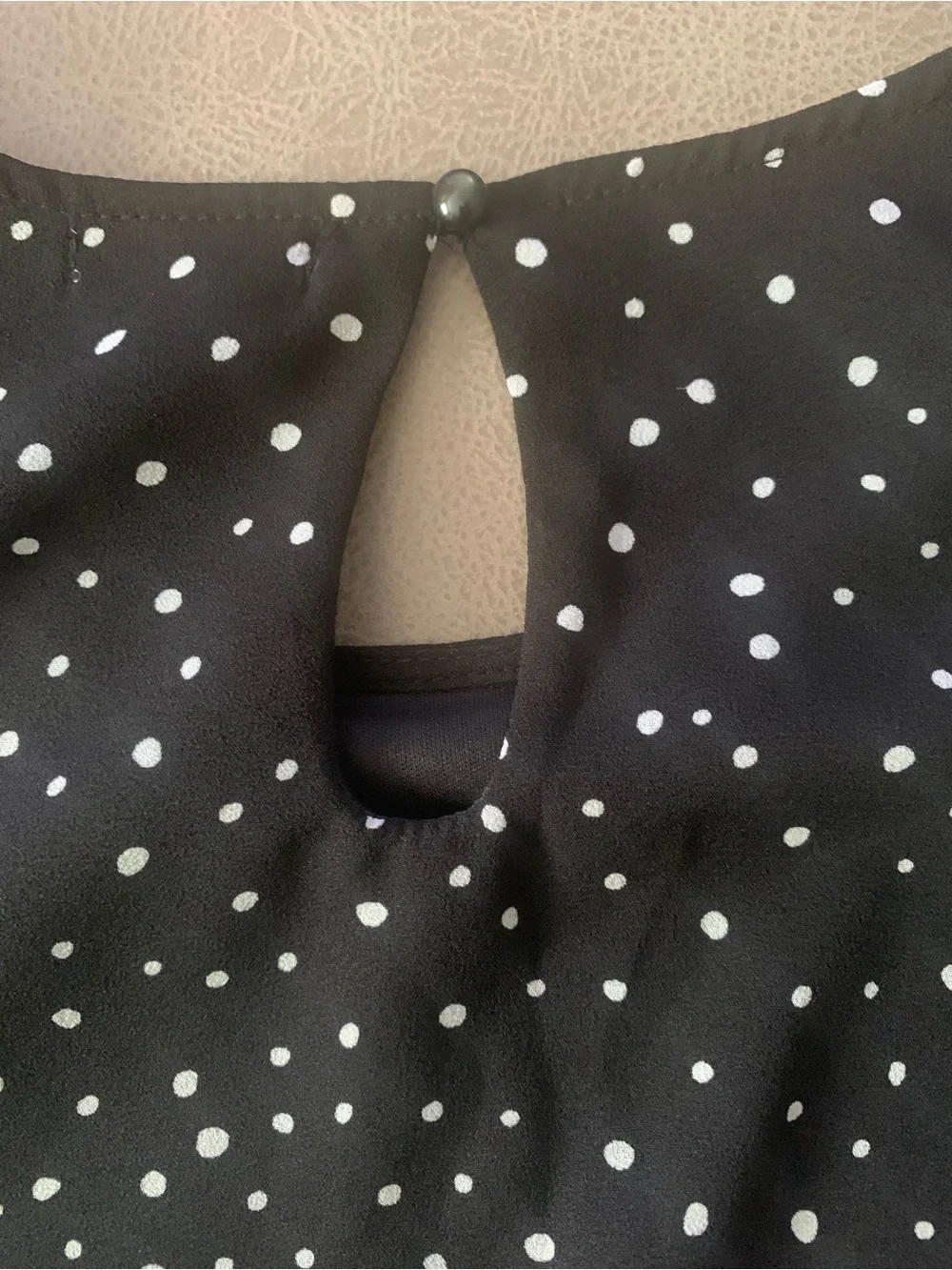 Seventeen Womens Black Polka Dot Sleeveless Tiered Flowy Top Size Large